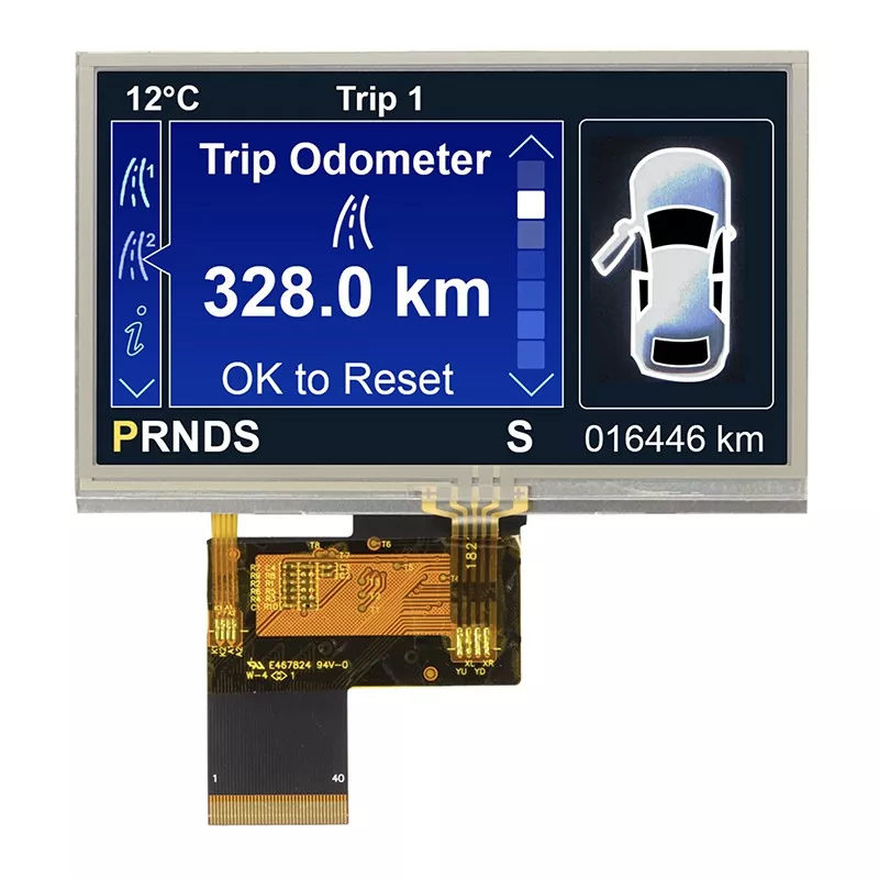 4.3 дюймдік 480x272 Резистивті сенсорлық TFT модулі